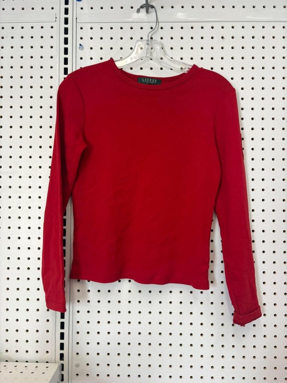 Lauren Ralph Lauren Petite Red Long Sleeve Top 100% Cotton P/P Casual Basic Made